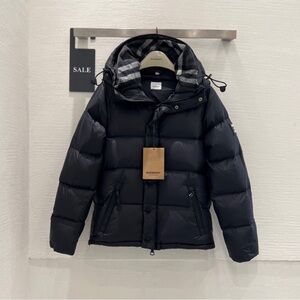 Burberry Black Puffer Jacket with Hood